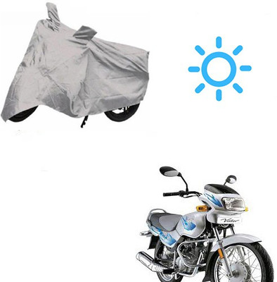 MOTOWORLD Waterproof Two Wheeler Cover for TVS(Victor GLX, Silver)