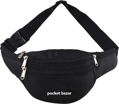 pocket bazar Black Waist Bag Waist Bag(Black)