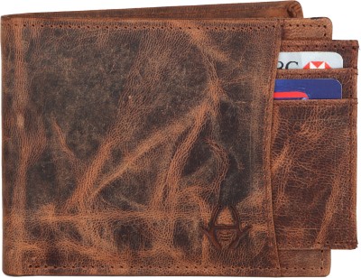 HideChief Men Tan Genuine Leather Wallet(9 Card Slots)