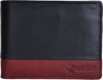 Justclik Men Casual, Formal, Evening/Party, Travel, Ethnic Black, Red Genuine Leather Wallet(3 Card Slots)