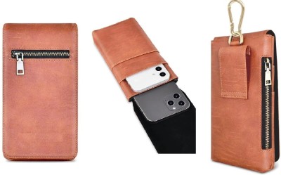 realtech Pouch for OnePlus 6T(Brown, Holster, Pack of: 1)