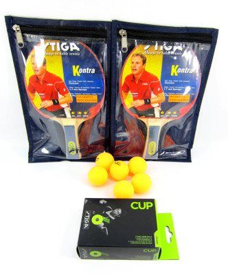 Stiga Kontra Raquets(Set of 2), Covers (2) & Cup TT Balls (6) Table Tennis Kit available at flipkart for Rs.1300