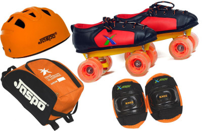 

Jaspo Zoom Eco Shoe Skates Combo Foot length 20.5 cms Size : 13 UK ( Age group 6-7 years) Skating Kit