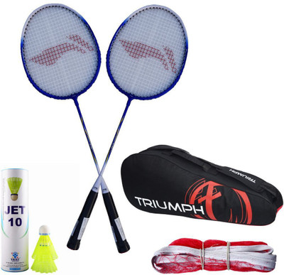 

Li-Ning 2 B/R XP-707 + 6 Pcs Jet10 Nylon Shuttle + SN-103C Badminton Net + Triumph 302 Assorted Badminton Bag Badminton Kit