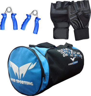 

Mor Sporting Weight Lifting gloves, power grip and Duffle Bag Gym & Fitness Kit