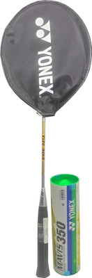 

Yonex Mavis 350( Pack of 6) yellow Nylon Shuttle cock and GR 303 Badminton Kit
