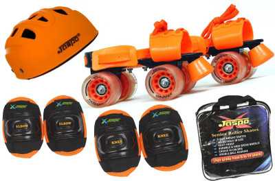 

Jaspo Thunder Intact Superior Senior Skates Combo (skates+helmet+knee+elbow+bag)suitable for age upto 6 to 14 years Skating Kit