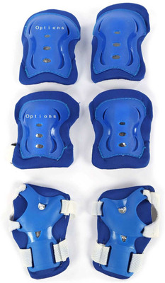 Options Kid's Roller Blading Wrist Elbow Knee Pads Blades Guard 6 PCS Set in Blue Skating Kit available at flipkart for Rs.521