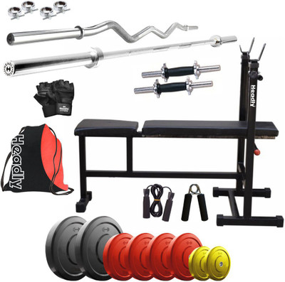 Headly Premium CP-HR-45KGCOMBO5 Coloured Home Gym Kit