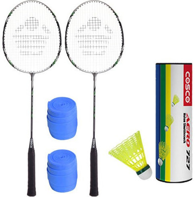 

Cosco 2 Cbx 222 Racket With Aero 727 Nylon Shutttlecock And 2 Grip Badminton Kit