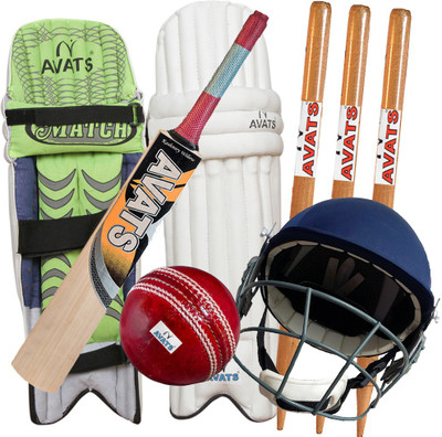 

Avats 1 Masoori Helmate & 1 Pad Piu Leather & 1 Ball & 1 Kashmiri Willow Bat & 3 Stumps Popular Willow Cricket Kit(Bat Size: Short Handle(Age Group 15+ Years))