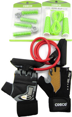 

Cosco Toning Tube, Hand Grip, Gloves & Jump Rope Combo Gym & Fitness Kit