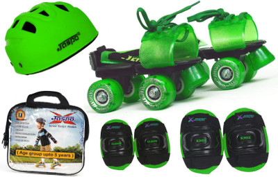 

Jaspo Green Masters Intact junior Skates Combo (skates+helmet+knee+elbow+bag)suitable for age upto 5 years Skating Kit