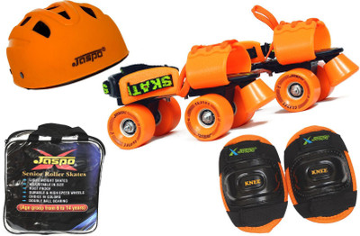 

Jaspo Speed Lovers Eco Senior Skates Combo (skates+helmet+knee+bag)suitable for age 6 to 14 years Skating Kit
