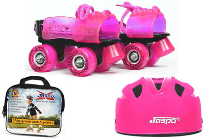 

Jaspo Pink Heaven Dual Junior Combo (Skates+Helmet+Bag)Suitable For Age Upto 5 Years Skating Kit