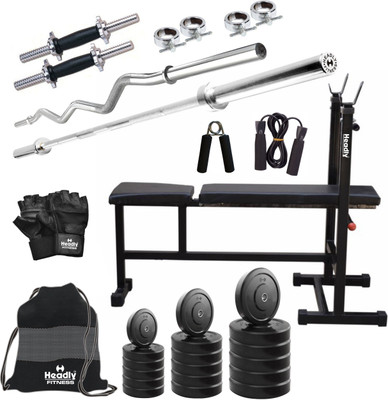 

Headly 80 kg Combo BB 5 Convenient Home Gym Kit