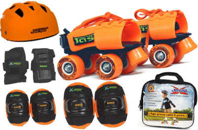 

Jaspo Jaspo Halloween Pro Junior Combo(Skates+Helmet+Knee+Elbow+Wrist+Bag)Suitable For Age Upto 5 Years Skating Kit
