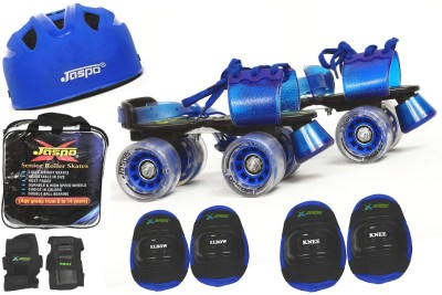 

Jaspo Passion Pro Superior Senior Skates Combo (skates+helmet+knee+elbow+wrist+bag)suitable for age upto 6 to 14 years Skating Kit