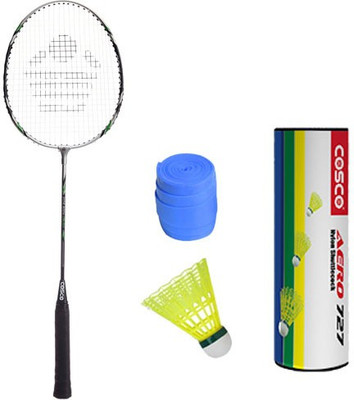 

Cosco Cbx 222 With Aero 727 Nylon Shuttlecock And Grip Badminton Kit