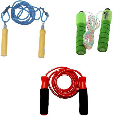 

FACTO POWER 3 mm Counter Skipping Rope, 5 mm Adjustable Wooden Handle Skipping Rope, 8 mm Foam Grip Handle with Bearing Skipping Rope Gym & Fitness Kit