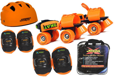 

Jaspo Speed Lovers Intact Senior Skates Combo (skates+helmet+knee+elbow+bag)suitable for age 6 to 14 years Skating Kit