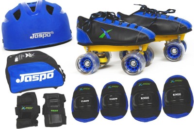 

Jaspo Waves Pro Shoe Skates Combo Foot length 24.5 cms Size : 5 UK ( Age group 11-12 years) Skating Kit