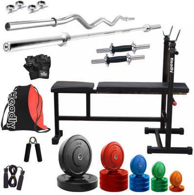 

Headly Premium CP-HR-62KGCOMBO5 Coloured Home Gym Kit