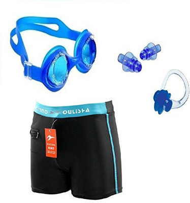 

Kyachaiyea Swimming Kit (Silicon Ear Plug, Swimming Nose Clip, Swimming Goggles With Authentic Men Adult Swim Trunks Boxer Nylon) Swimming Kit