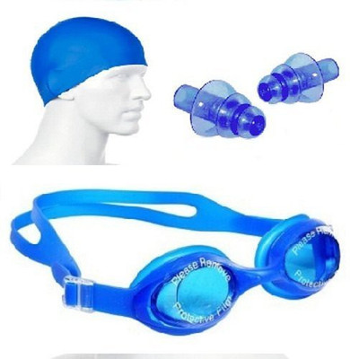 

Kyachaiyea Swimming Kit (Silicon Cap, Silicon Ear Plug, Swimming Goggles) Swimming Kit
