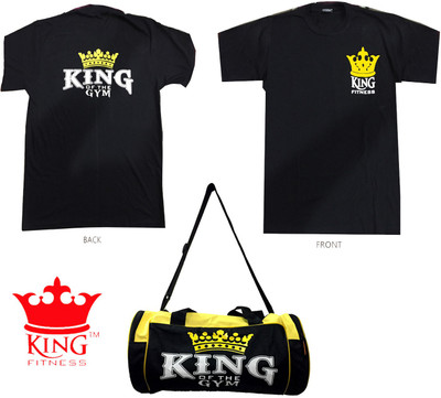 

KING FITNESS EXCLUSIVE COMBO 1 Pc GYM BAG, 1 Pc T-SHIRT (L) SIZE Gym & Fitness Kit