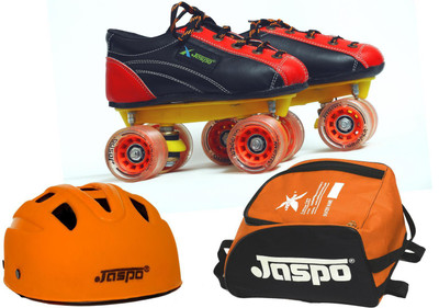 

Jaspo Saphire Dual Shoe Skates Combo Foot Length 23.5 Cms Size : 3 UK ( Age Group 9-10 Years) Skating Kit