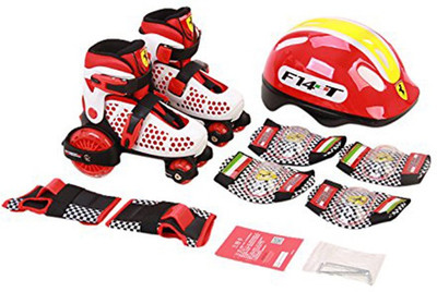 

SWAGSPIN Original Ferrari Roller Skate Combo Set white Size 26-29 Skating Kit