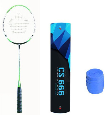 

Cosco Cb 555 N With Cs 666 Feather Shuttlecock And Grip Badminton Kit