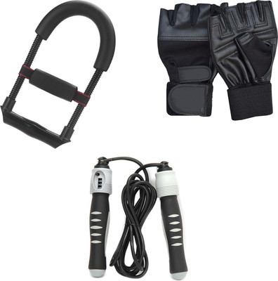 

Mor Sporting gloves, Solid Skipping Rope, Fore arm excerciser Gym & Fitness Kit