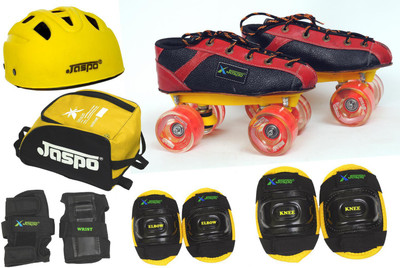 

Jaspo Poison Red Pro Shoe Skates Combo Foot length 25.7 cms Size : 7 UK ( Age group 13-14 years) Skating Kit