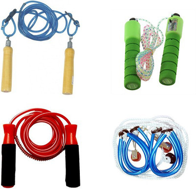 

FACTO POWER Counter Skipping Rope, Adjustable Wooden Handle Skipping Rope, Foam Grip with Bearing Skipping Rope and Yoga Rope for whole body Gym & Fitness Kit