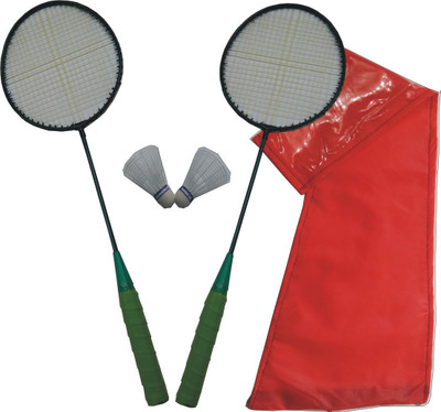 

J&JC Dieu Vitesse (2 Badminton + 2 Shuttle + Cover Kit) Multicolor Strung Badminton Racquet(G5 - 3 Inches, 140 g)
