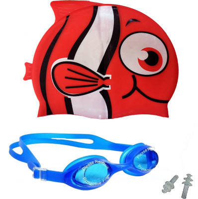 GB SILICON CAP AND ANTI FOG GOGGLE Swimming Kit