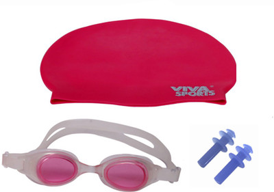 

Viva Sports Silicone Cap, Goggles, Ear plugs Swimming Kit