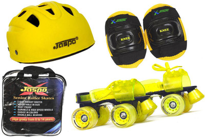 

Jaspo Storm Eco Superior Senior Skates Combo (skates+helmet+knee+bag)suitable for age upto 6 to 14 years Skating Kit
