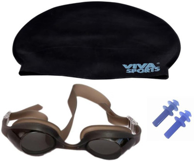 

Viva Sports Silicone Cap, Goggles & Ear plugs Swimming Kit