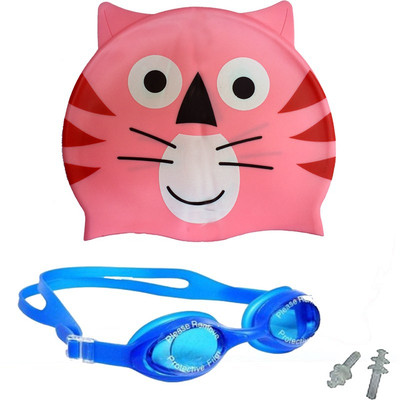 

GB Printed Cat Cap & Anti Fog Google Swimming Kit