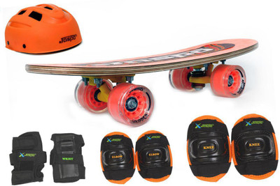 

Jaspo New Horizon Pro Junior Skateboard Combo (18*5") (Skateboard+hemet+elbow+knee+wrist) (for age group upto 6 years) Skating Kit