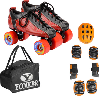

Yonker Shoe Skates No.6 + 4in1 Protection (Helmet+Knee Guard+Elbow Gurard+Wrist Gurad+Bag) Skating Kit
