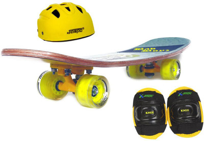 

Jaspo Dragon Fire Eco Medium Skateboard Combo (24*6") (Skateboard+helmet+elbow) ( For age group 7 years and above) Skating Kit