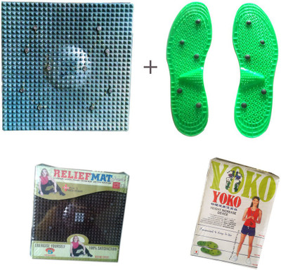 

ACM Acupressure Foot Mat For Stress And Pain Relief With Yoko Height Increaser Gym & Fitness Kit