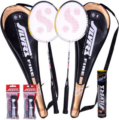 

Silver's Fire Badminton Kit(2 Racquets with Cover, 1 Box Shuttlecock and 2 PVC Grips)