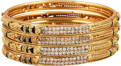 ZENEME Alloy Cubic Zirconia Bangle Set(Pack of 4)