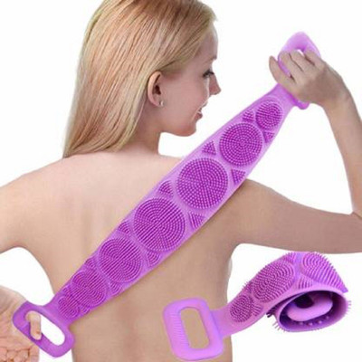 Nishp Silicone Massager Bath Towel Dual Side Back Scrubber Belt Body Bath Brush Cleaning Tools Brush