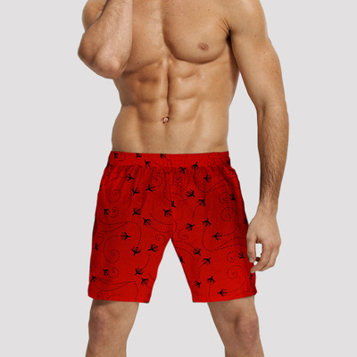 tripr printed men red regular shorts 